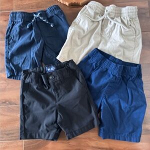 Kids' Shorts Set 4 Pairs - Black, Blue, and Tan size 4T